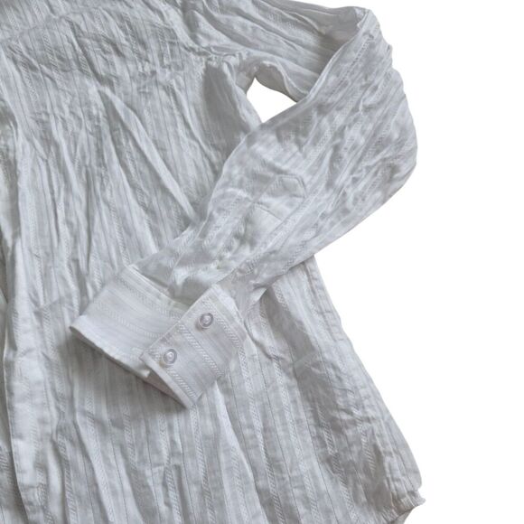 Mr Turk White Cotton Stitched Detail Dress Shirt M - Picture 2 of 4